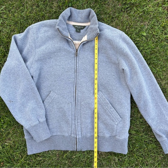 Eddie Bauer Sherpa Lined Gray Full Zip Sweatshirt Jacket Mens XL - Picture 4 of 10